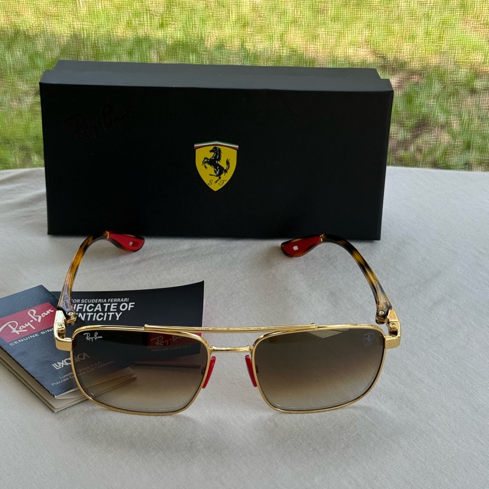 Ray-Ban Gold RB3715M  Sunglasses with Brown Gradient Lenses